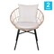 Flash Furniture Tan Rattan Rope Chairs - Light Gray Cushions, PK 2 TW-VN017-TAN-GG - alternate 8